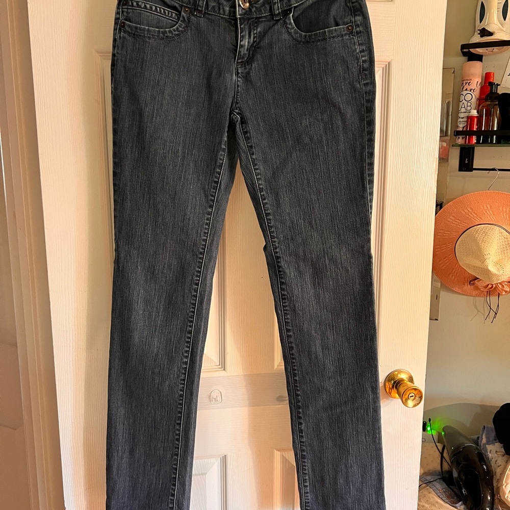 Elle Charcoal Straight Leg Jeans